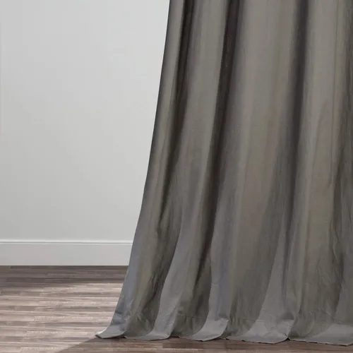 Miniatura 3 de HPD Half Price Drapes PRCT-S04B-84-FP - Cortina plisada de algodón sólido (1 panel), 25 x 84 pulgadas, gris Millstone