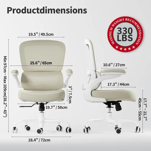 Miniatura 2 de TRALT Silla Ergonómica de Oficina - Silla de Escritorio con Soporte Lumbar Ajustable Silla de Computadora - Silla Cómoda de Malla con Reposabrazos