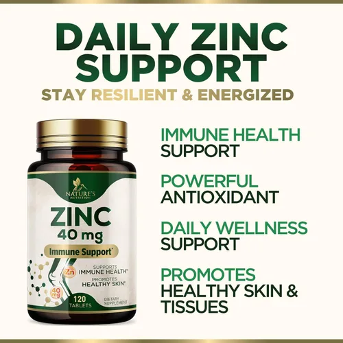 Miniatura 5 de Suplementos de zinc – Apoyo del sistema inmunológico y antioxidante – Tabletas de zinc de alta potencia para adultos – Los mejores suplementos