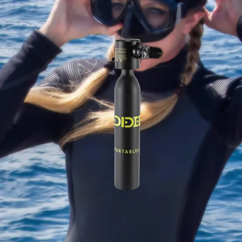 Miniatura 8 de Mini tanque de buceo conjunto de buceo, equipo de buceo inflable de 0.5L, tanque de oxígeno para respiración subacuática, constante con válvula