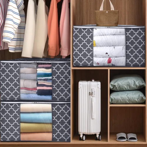 Miniatura 7 de WISELIFE Bolsas de almacenamiento, organización de ropa de manta grande y contenedores de almacenamiento para ropa de cama, edredones, organizador