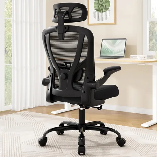Miniatura 2 de Silla de Oficina Ergonómica de Escritorio - Silla de Oficina de Malla con Respaldo Alto con Reposacabezas Ruedas Soporte Lumbar Sillas de Oficina