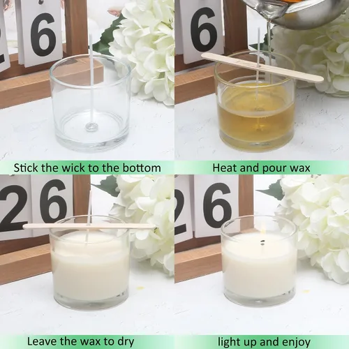 Miniatura 4 de MILIVIXAY Paquete de 20 tarros de vela de vidrio transparente de 4 onzas con tapas y kits de fabricación de velas, tarros pequeños vacíos a granel