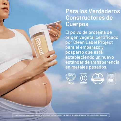 Miniatura 2 de Ritual Proteína vegana prenatal en polvo, 0.71 onzas de proteína de guisante y colina para apoyar el embarazo, el posparto, la lactancia