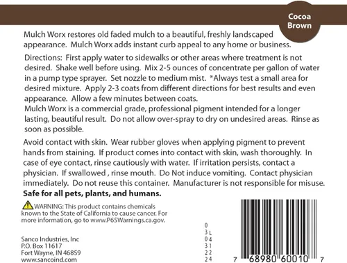 Miniatura 5 de Mulch Worx Concentrado de color de mantillo marrón - 2,800 pies cuadrados - Spray de tinte para mantillo marrón oscuro intenso