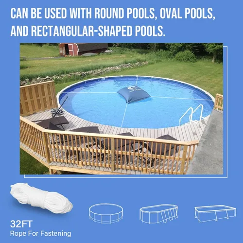 Miniatura 3 de BEWAVE Almohada de piscina, almohada de aire de invierno para cubiertas de piscina de invierno sobre el suelo, 4 x 4 pies