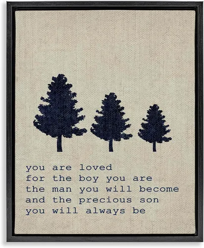 Miniatura 11 de Stupell Industries You are Loved Trees, Design by Daphne Polselli - Arte de pared enmarcado en blanco, 11 x 14, marrón