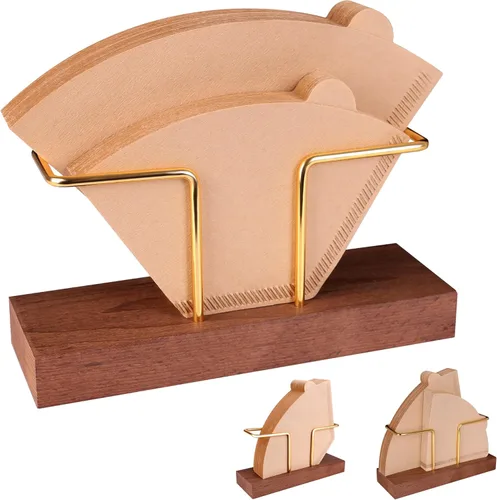 Miniatura 7 de Soporte para filtro de café, estante de mármol y latón, contenedor de filtro de café para cafetería/hogar/oficina, compatible con filtro de café