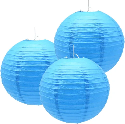 Miniatura 12 de 3 linternas de papel decorativas redondas chinas para cumpleaños, Halloween, boda, baby shower, decoración del hogar, fiesta (12 pulgadas, rojo)