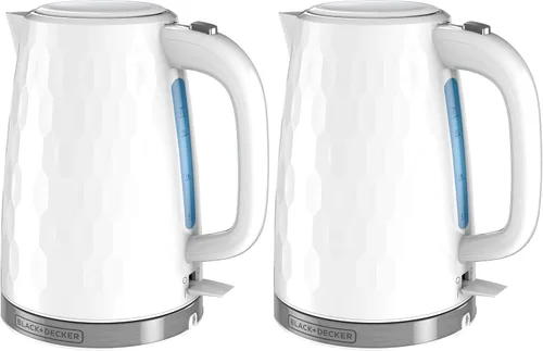 Miniatura 11 de BLACK+DECKER Hervidor eléctrico inalámbrico de 1.7L, KE1560W, textura premium, ventana de agua, hervir rápido, apagado automático, blanco
