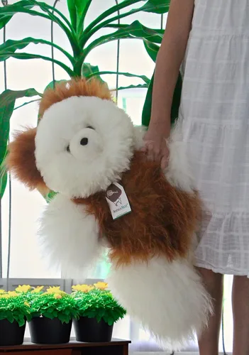 Miniatura 3 de Oso de Peluche de Bebé Alpaca Suave y Tierno - 9 pulgadas. Animal de Peluche de Alpaca Premium Hecho a Mano con Piel Auténtica de Alpaca. Lindo Oso