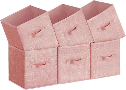 Miniatura 19 de SONGMICS - Cubos de almacenamiento de 11 pulgadas, contenedores de tela no tejida con asas dobles, juego de 6, organizadores de armario
