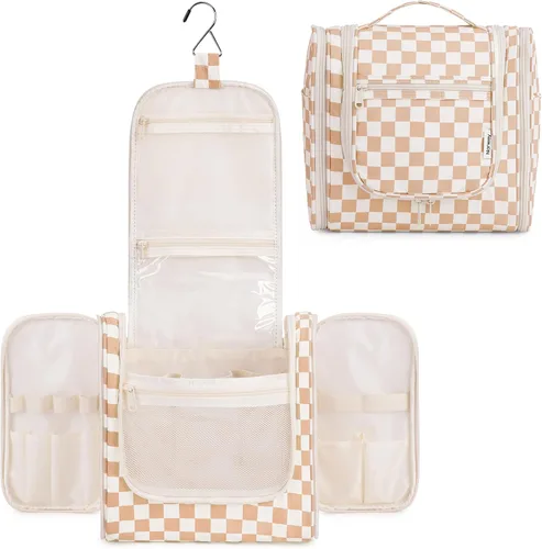 Miniatura 19 de Narwey - Neceser de viaje colgante, organizador de maquillaje y productos cosméticos para mujeres y hombres, Aa-morado., L