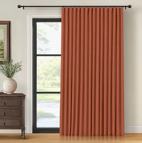 Miniatura 31 de INOVADAY Cortinas térmicas para puerta corredera 100% opacas para dormitorio, cortinas de puerta corrediza de vidrio extra anchas para patio, lino