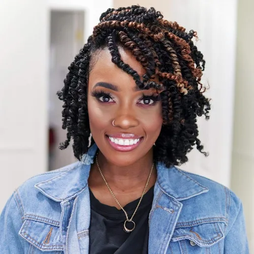 Miniatura 23 de TOYOTRESS Tiana Passion Twist Hair - Cabello Passion Twist de 16 pulgadas, trenzas pretrenzadas de ganchillo negro natural, extensiones de cabello 1b