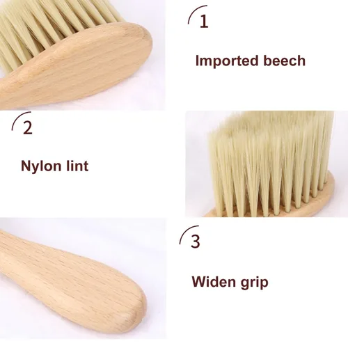 Miniatura 5 de 3 paquetes de cepillo profesional para peluquero para el cuello, limpieza de pelo, cerdas de nailon ultra suaves, cepillo para quitar el pelo suelto
