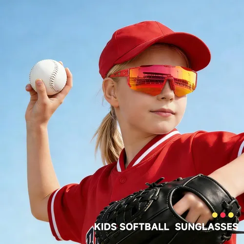 Miniatura 2 de Gafas de sol de béisbol deportivas para jóvenes, ligeras, polarizadas, para sóftbol, ciclismo, para niños y niñas de 3 a 12 años C01-red