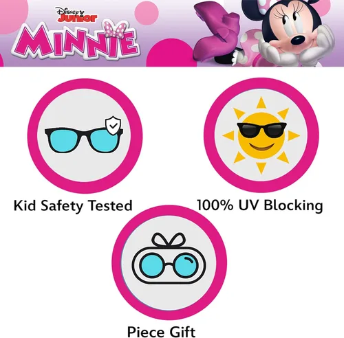 Miniatura 6 de Minnie Mouse Sunglasses for Toddler Girls wt Soft Case - Disney World Accessories for Trip - Disney Gifts for Kids
