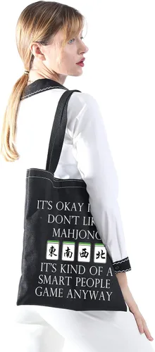 Miniatura 14 de MNIGIU Bolsa de lona Mahjong - Bolsa de regalo para amantes de Mahjong