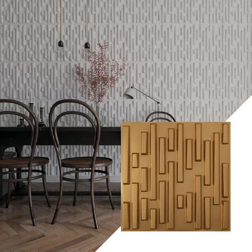 Miniatura 25 de Ekena Millwork 19 5/8 pulgadas de ancho x 19 5/8 pulgadas de alto, ladrillo escalonado EnduraWall decorativo 3D, cobre envejecido