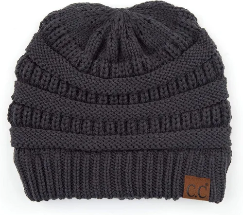 Miniatura 3 de C.C Exclusives - Gorro de invierno para mujer con agujero para coleta o moño, gorro beanie para mujer (MB-20A)