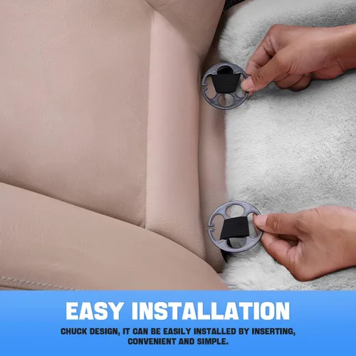 Miniatura 5 de Paquete de 2 cojines para asiento delantero de automóvil, funda suave y cálida de piel sintética de conejo para asiento de automóvil, almohadilla