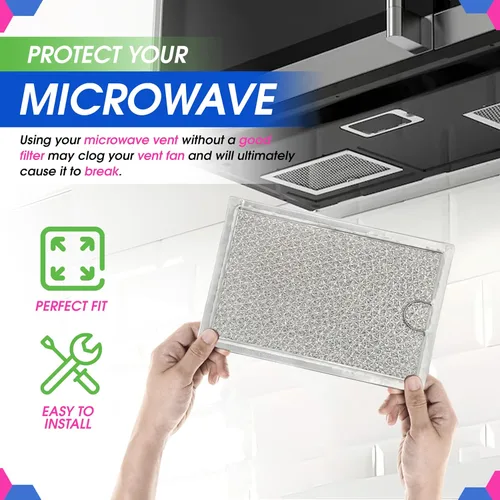 Miniatura 5 de Filtro de microondas de repuesto de 7.64" x 5.12" para GE WB06X10309 WB06X10359 Filtro de grasa de microondas – También se ajusta a LG Kenmore y más