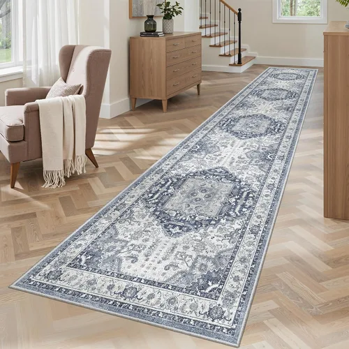 Miniatura 903 de Madane Tapete lavable de 2 x 10 pies para pasillo, cocina, recibidor, clásico, suave, antideslizante para interiores, casa de campo, baño, sala