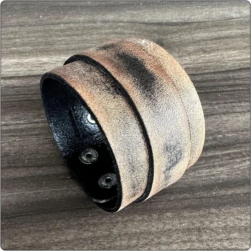 Miniatura 6 de Pulseras de cuero anchas punk vintage