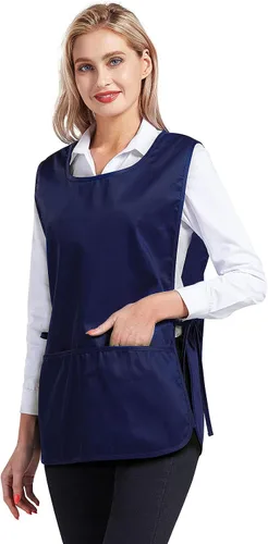 Miniatura 4 de Nanxson Delantal de zapatero unisex con 2 bolsillos profundos, paquete de 2 Smock con lazos laterales para el trabajo de la cocina CF3137