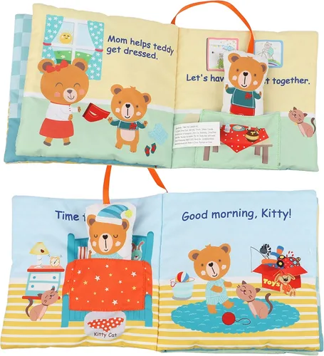 Miniatura 6 de bebe mondo Oso de peluche con espejo, libros suaves y arrugados para bebés de 0 a 3 a 6 a 12 meses, juguete sensorial para bebés, juguete de espejo