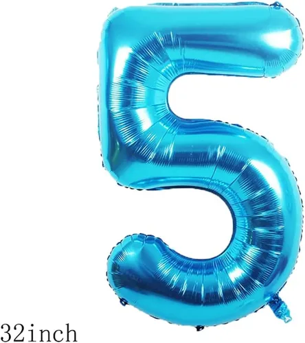 Miniatura 2 de Globos, 11 globos de aluminio de 5 años para decoración de fiesta de cumpleaños de 5 años, globos de confeti para fiesta de niños, suministros