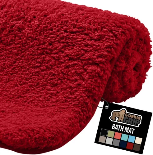Miniatura 17 de GORILLA GRIP Alfombras de baño, ultra suaves, absorbentes, de felpa gruesa, lavables a máquina, microfibra de secado rápido, tapetes para ducha