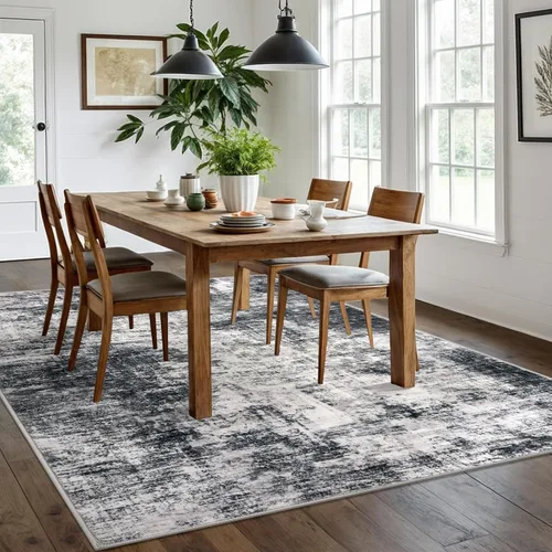 Miniatura 975 de IOHOUZE Alfombra abstracta lavable de 3 x 12 pies para pasillos, antideslizante para cocina, camino de entrada de lana sintética para interiores