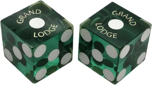 Miniatura 34 de Cyber-Deals Amplia selección de dados de 0.748 in pares de dados auténticos Nevada Casino TablePlayed dados Harveys Lake Tahoe púrpura pulido