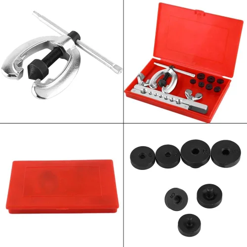Miniatura 2 de Kit de herramientas de abocinación 9 piezas, kit de herramientas de abocinación de tubos, kit de reparación de tubos, incluye troqueles de separador