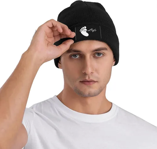 Miniatura 2 de Pro Life Choose Life - Gorros de invierno negros para hombres y mujeres, gorro de calavera cálido, Negro