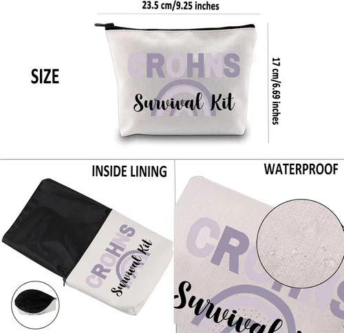 Miniatura 3 de G2TUP Crohns Disease Concientización Regalo Crohns Survival Kit Bolsa de Maquillaje Colitis Guerrero Bolsa Cosmética Regalo Enfermedad Crónica