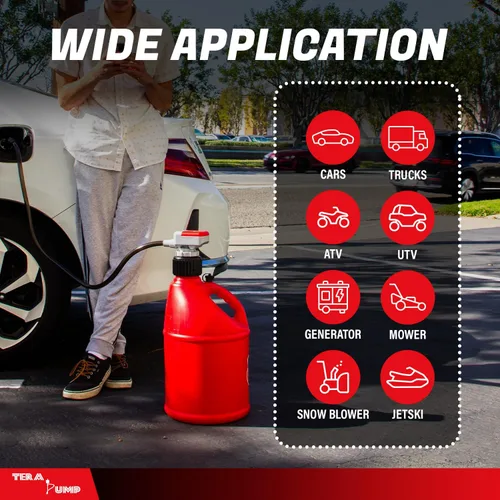 Miniatura 9 de TERA PUMP Bomba de combustible de gas resistente a la lluvia de próxima generación, manguera de vinilo de 4.25 pies de largo, bomba de sifón