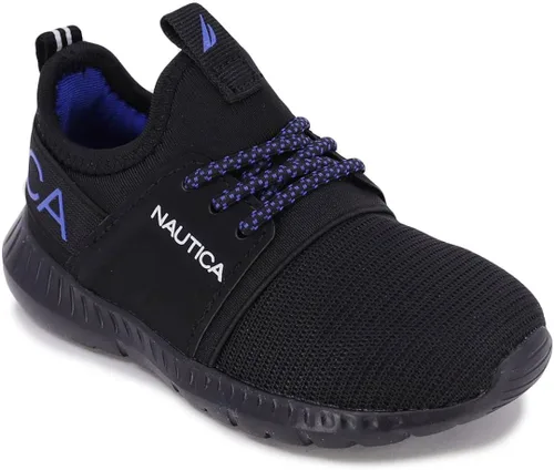 Nautica Tenis de moda con cordones para niños, transpirables y atléticos, para correr, para niño y niña, (niño pequeñoniño)