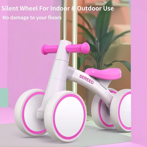 Miniatura 5 de SEREED - Bicicleta de equilibrio para bebés de 1 año, niños y niñas de 12 a 24 meses, primera bicicleta para niños de 4 ruedas, regalos de primer