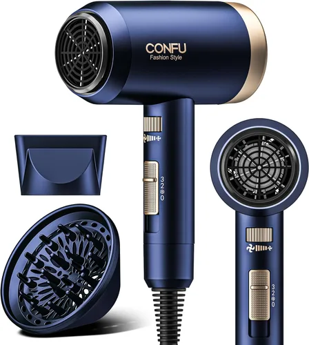 Miniatura 15 de Secador de pelo, secador de pelo CONFU con difusor, secador de pelo profesional 21000PRM, secador de pelo iónico negativo portátil ligero de secado