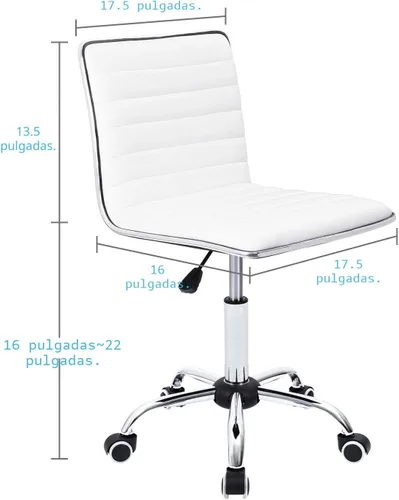 Miniatura 2 de Furmax Silla de Tocador de Respaldo Medio para Sala de Maquillaje, Escritorio de Computadora Giratorio de Cuero PU de Respaldo Bajo, Silla de Tarea