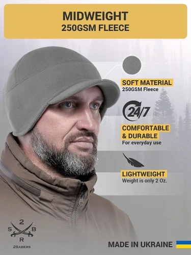 Miniatura 3 de 2SBR 2SABERS Gorro de invierno de forro polar con visera para hombre y mujer, con orejera, diseño de calavera