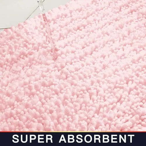Miniatura 227 de Walensee Alfombra de baño antideslizante (24x17 pulgadas, rosa polvoriento) absorbente de agua, súper suave, lanuda de felpilla, lavable a máquina