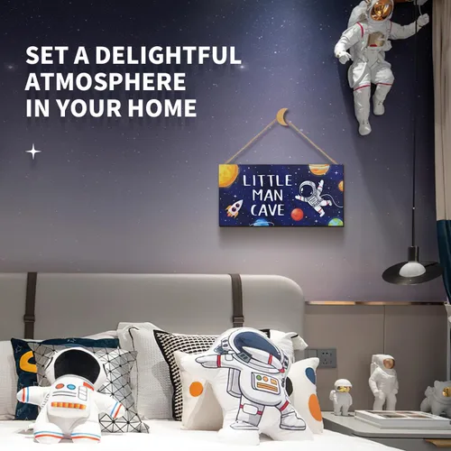 Miniatura 3 de ZIEYOMI - Letrero de cueva de hombre pequeño, decoración de habitación de niños, decoración de habitación de niños con temática de astronauta