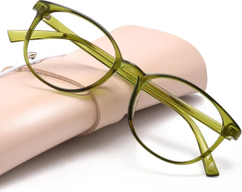 Miniatura 10 de Miyya - Lentes con bloqueo de luz azul para mujeres, lentes modernos redondos transparentes anti luz azul, antifatiga ocular y antirreflejante UV
