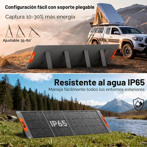 Miniatura 5 de Panel solar portátil de 200 W para estación de energía, cargador de panel solar plegable ETFE de alta eficiencia al 24%, QC3.0, tipo C 60W, salida