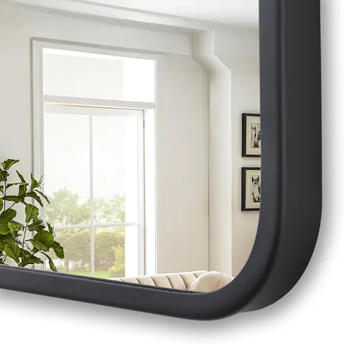Miniatura 5 de LEDLUX Espejo de baño negro de 24 x 32 pulgadas, espejo sin cobre, marco de metal, espejo rectangular montado en la pared, espejo moderno