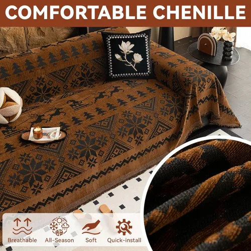 Miniatura 102 de VClife Fundas de sofá bohemio de felpilla para sofá seccional, fundas de sofá suaves y antideslizantes para sofá de 2 cojines, protector de muebles